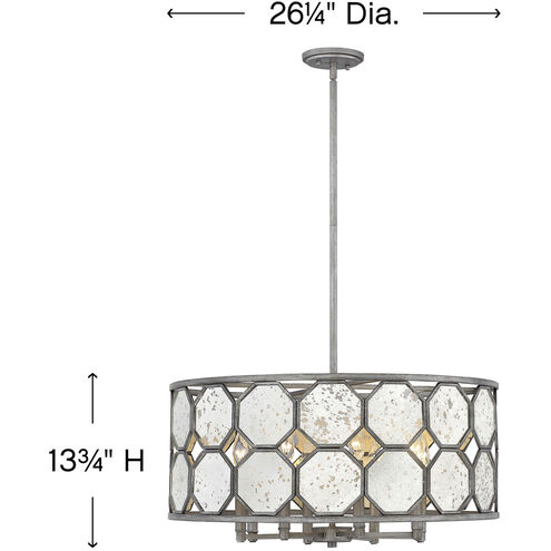 Lara LED 26 inch Brushed Silver Indoor Chandelier Ceiling Light