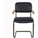 0045 Dark Walnut and Antique Brass Arm Chair