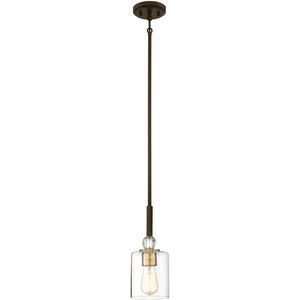 Minka-Lavery Studio 5 1 Light 5 inch Painted Bronze with Natural Brushed Brass Mini Pendant Ceiling Light 3070-416 - Open Box