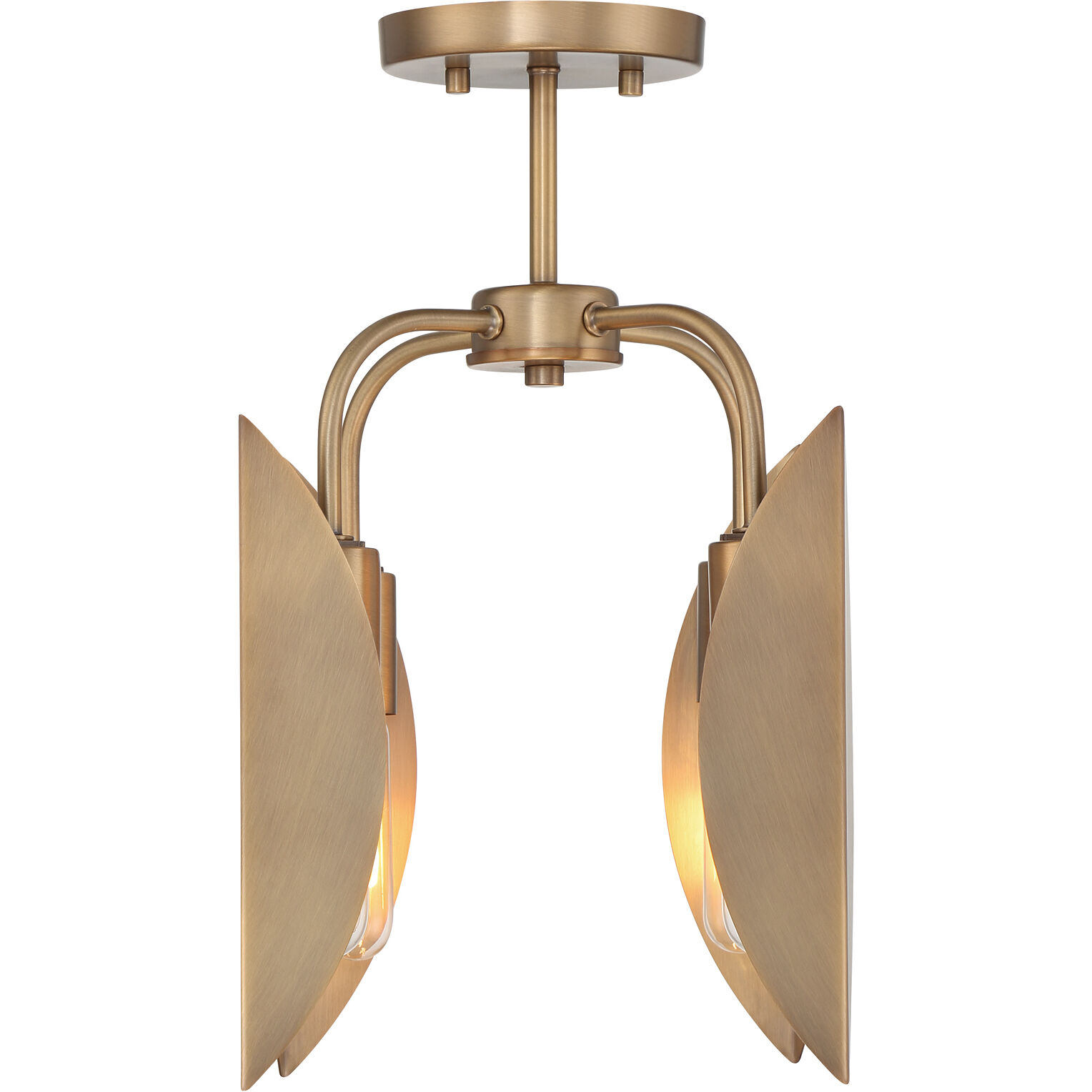 Eden 4 Light 12.25 inch Old Satin Brass Semi-Flush Mount Ceiling Light