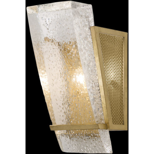 Crownstone Sconce Wall Light in Gold, Metal Mesh