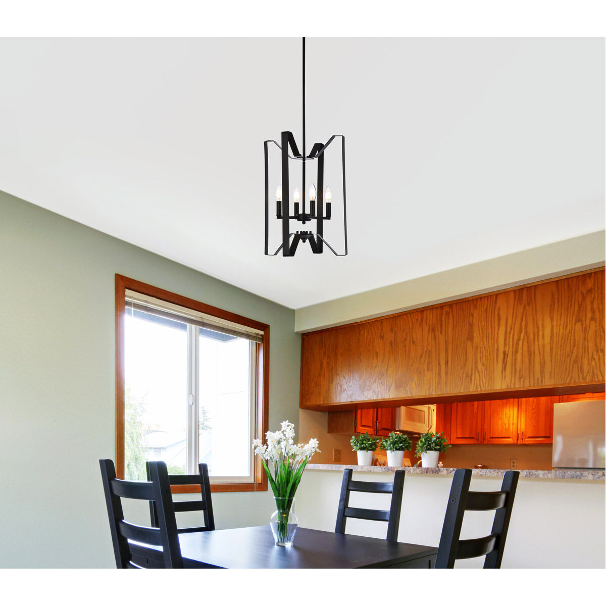 Hoffman 4 Light 14 inch Black Pendant Ceiling Light