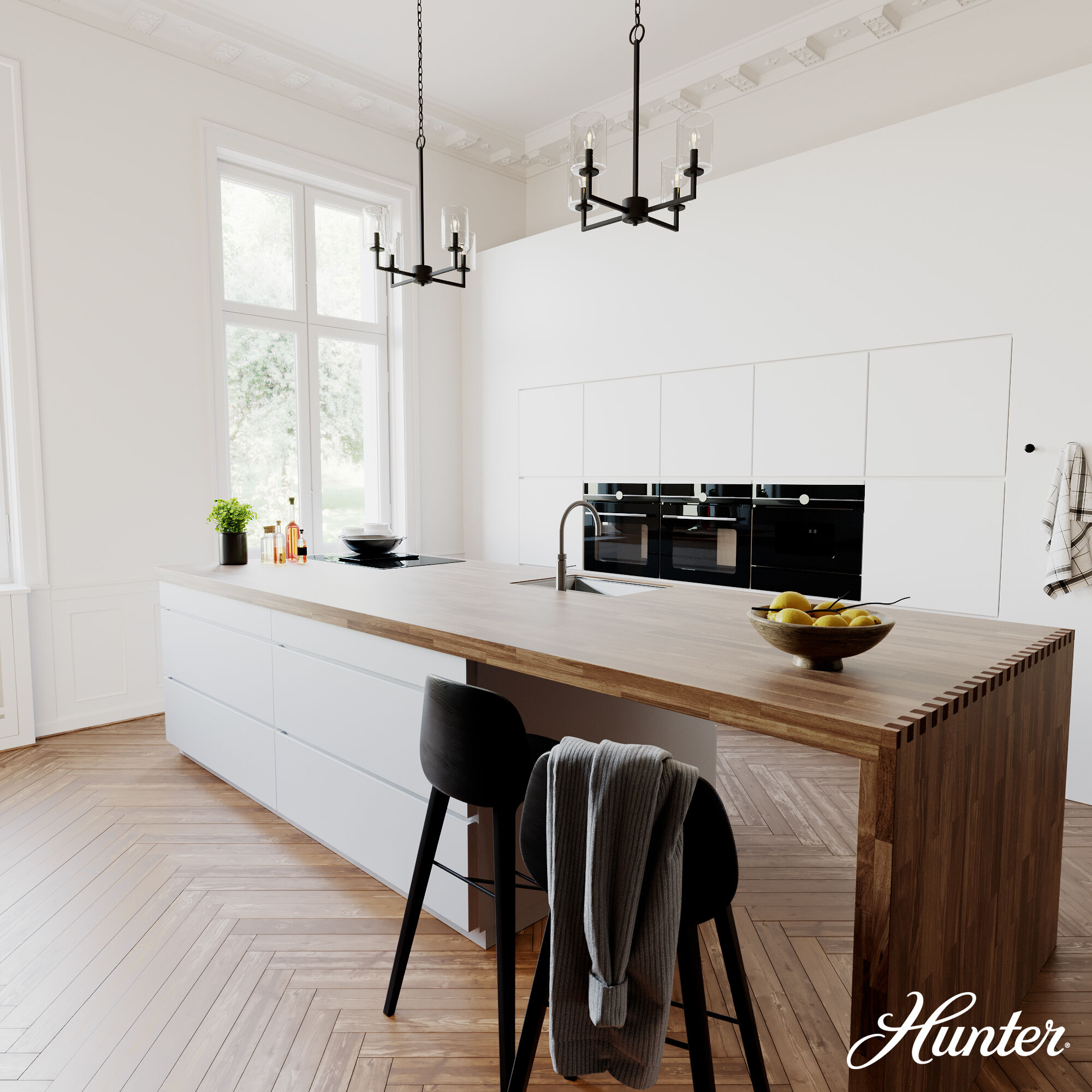 Kerrison 4 Light 20.5 inch Natural Black Iron Chandelier Ceiling Light