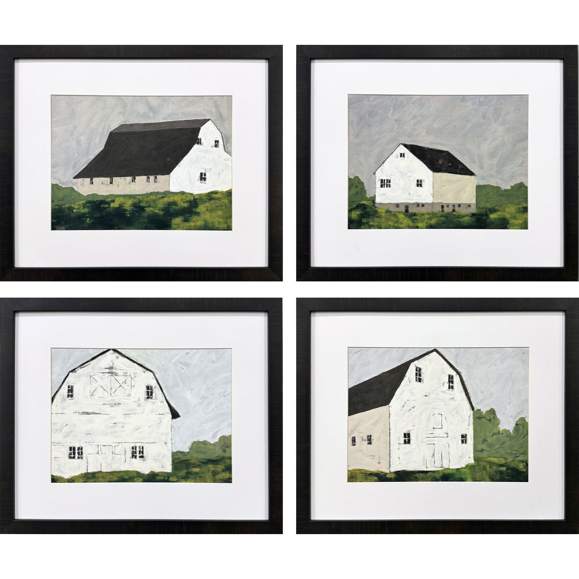 Rural Escape Multi and Green and White and Black Framed Art, Propac