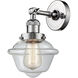 Franklin Restoration Small Oxford 1 Light 8 inch Polished Chrome Semi-Flush Mount Ceiling Light in Clear Glass, Franklin Restoration