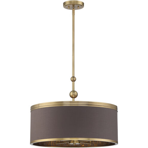Splendour 5 Light 24.8 inch Aged Antique Brass Pendant Ceiling Light