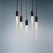 Magic LED 17 inch Black Multi-Light Pendant Ceiling Light in 5, Round