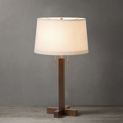 Swiss Cross 29 inch 23.00 watt Dark Walnut and Weathered Brass Table Lamp Portable Light