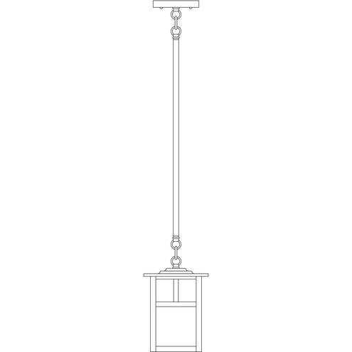 Mission 1 Light 6 inch Pewter Pendant Ceiling Light in Off White, Empty