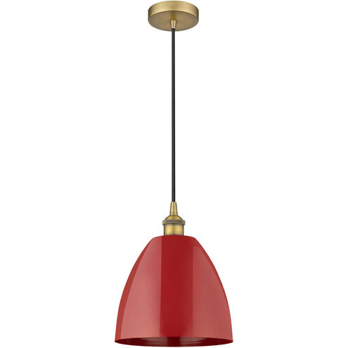 Edison Plymouth Dome 1 Light 9 inch Brushed Brass Mini Pendant Ceiling Light