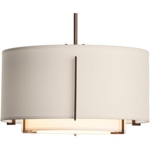 Exos 1 Light 16.1 inch White Pendant Ceiling Light in Natural Anna/Flax, Small