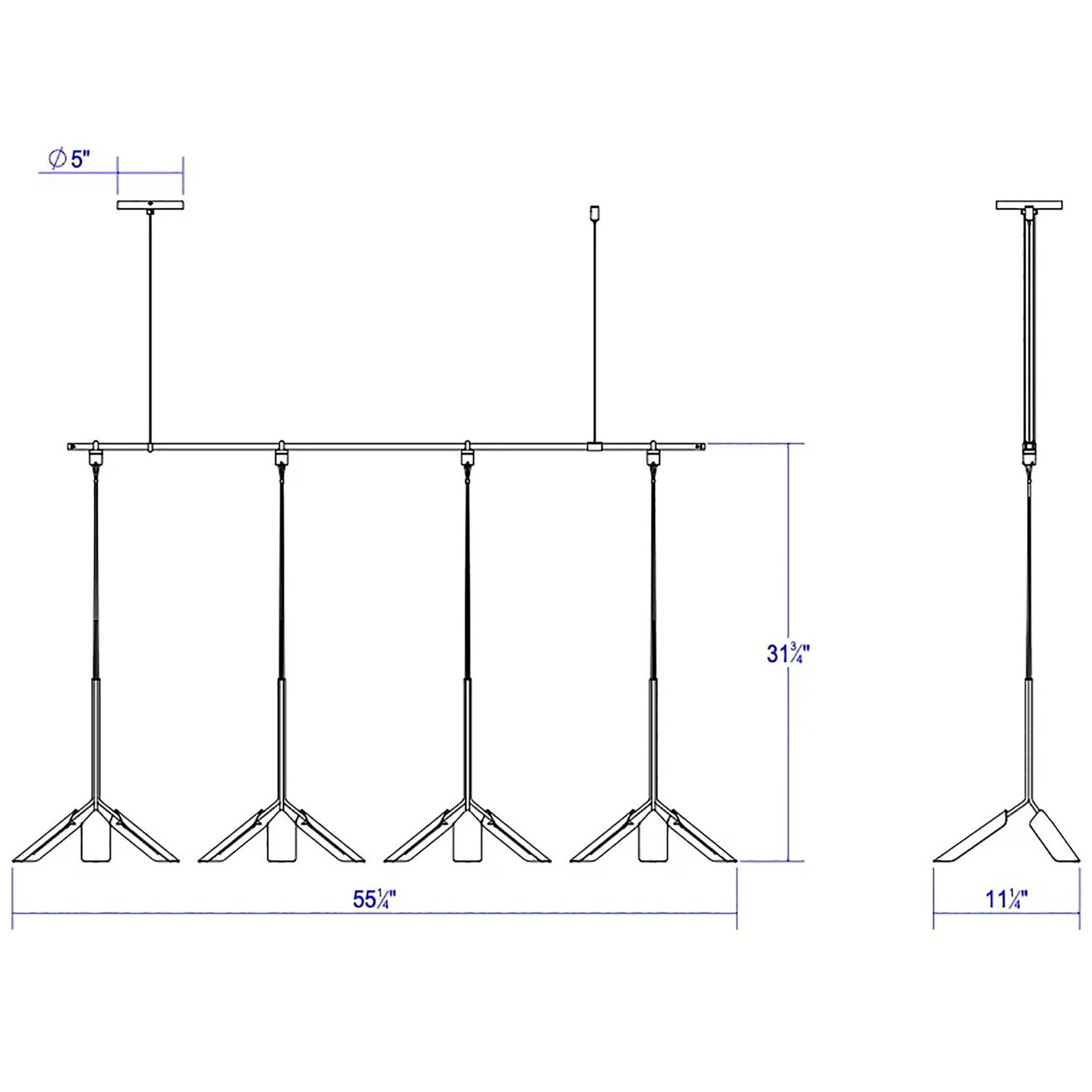 Suspenders LED 49 inch Satin Black Suspension Ceiling Light