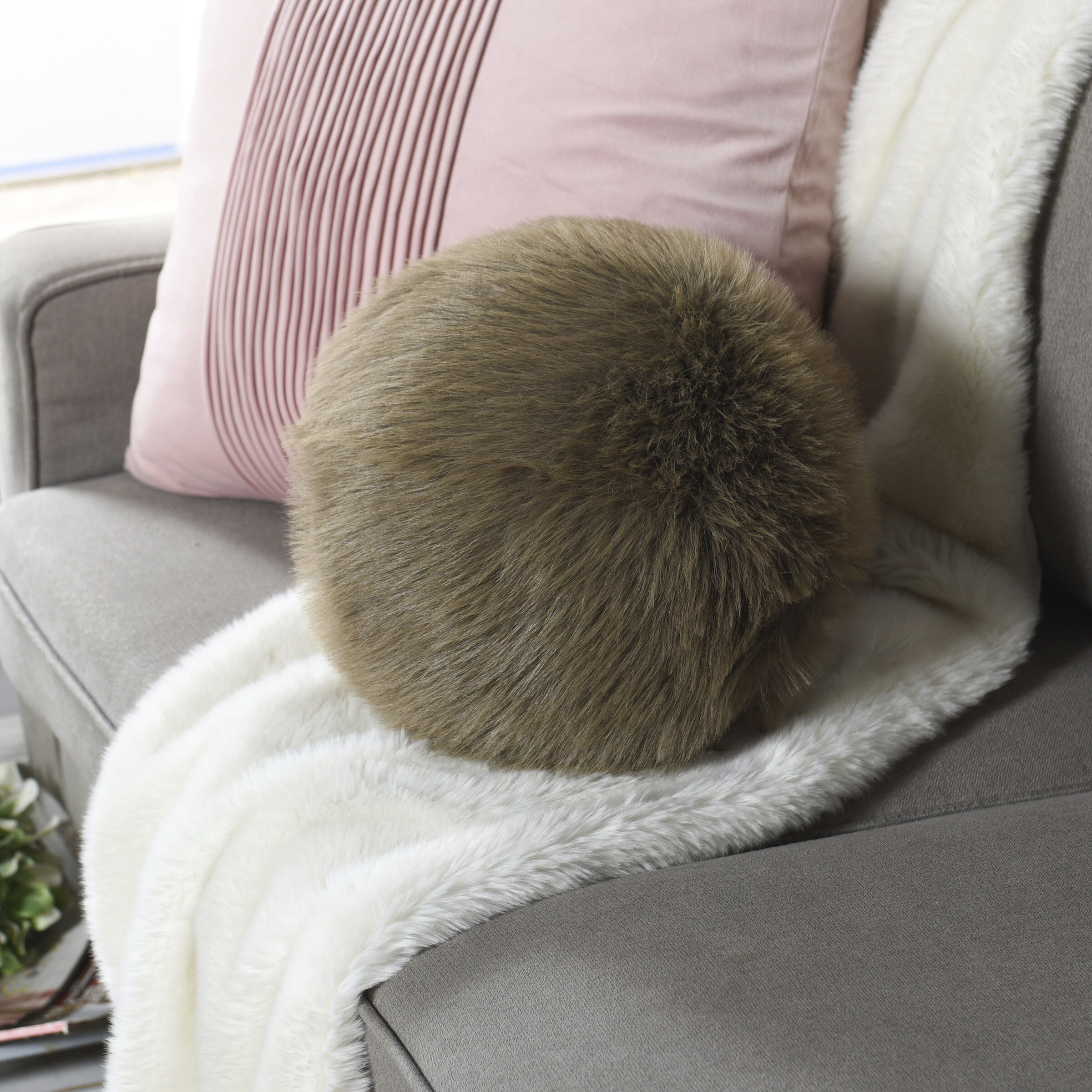 Dan Foley 12 inch Brown Taupe Throw Pillow