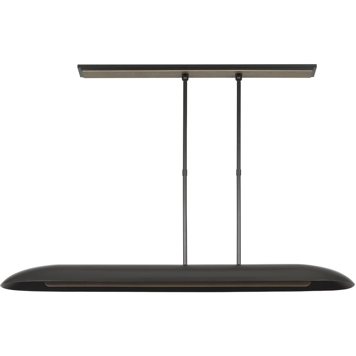 Anne-Marie Barton Remi Linear Pendant Ceiling Light in Matte Carbon and Warm Walnut