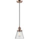 Franklin Restoration Cone LED 6 inch Antique Copper Mini Pendant Ceiling Light in Seedy, Franklin Restoration