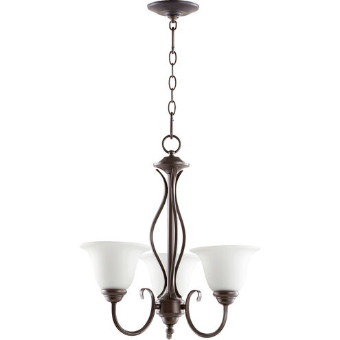 Spencer 3 Light 20 inch Oiled Bronze Chandelier Ceiling Light in Satin Opal