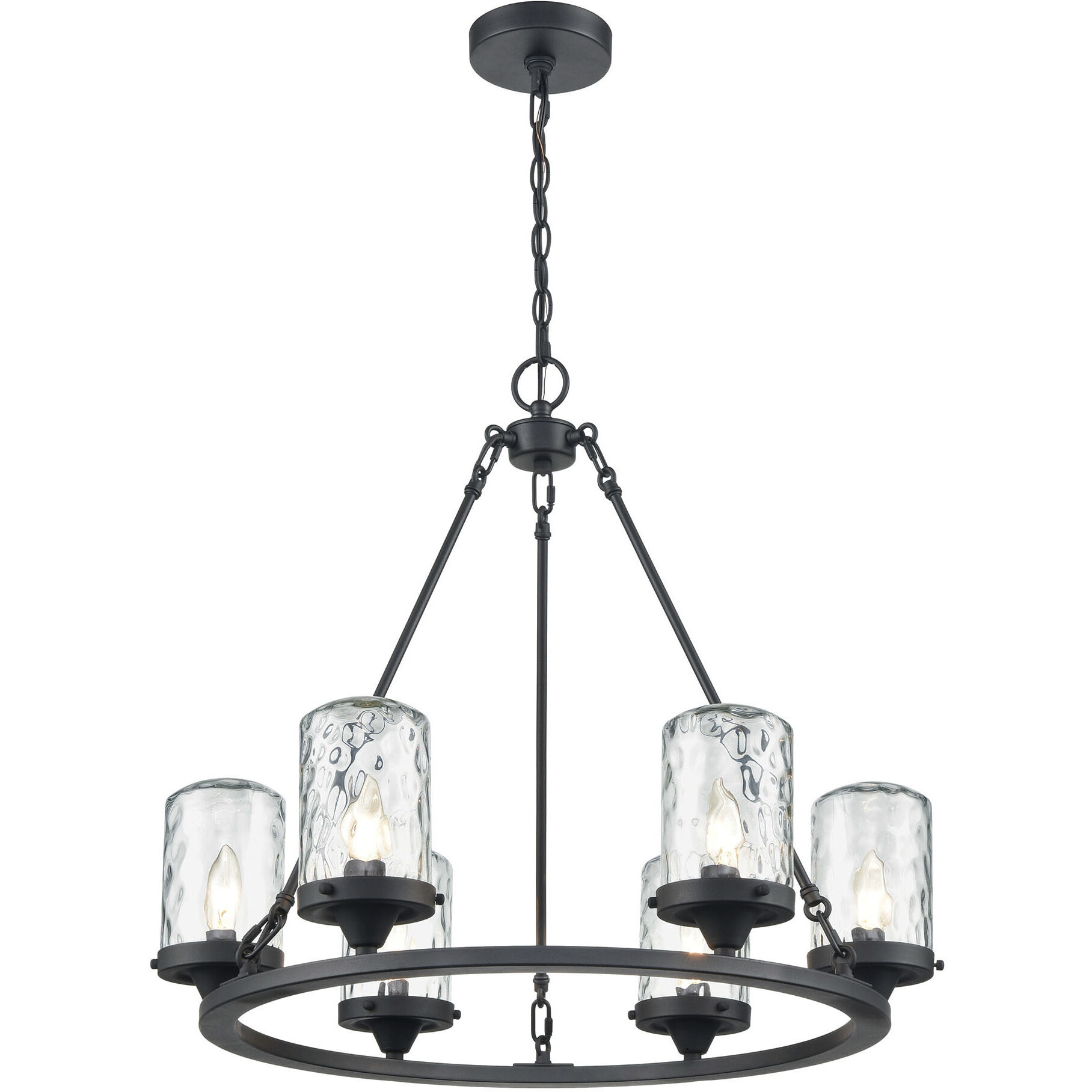 Torch 6 Light 26 inch Charcoal Black Outdoor Pendant