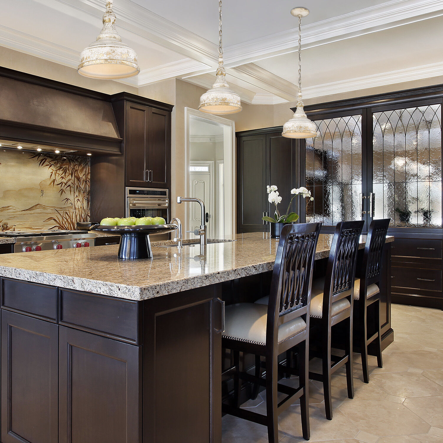 Keating Pendant Ceiling Light in Antique Ivory, Small