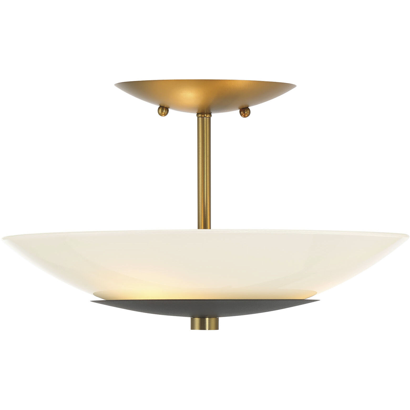 Bax 3 Light 13.88 inch Sand Coal and Soft Brass Flush Mount Ceiling Light