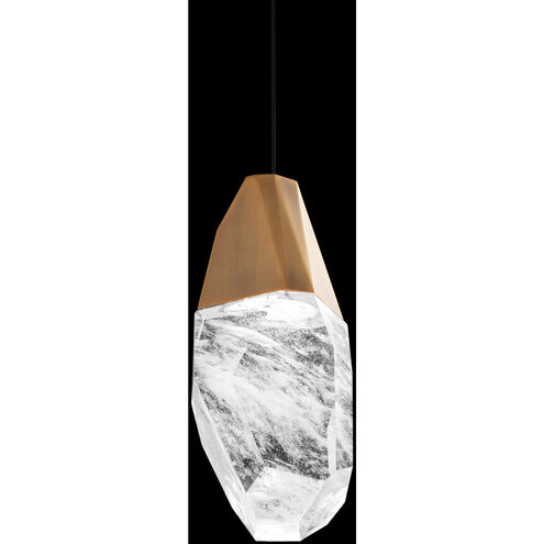 Martini LED 5.88 inch Aged Brass Mini Pendant Ceiling Light in Optic Haze, Beyond