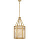 Lisa McDennon Sura 4 Light 16 inch Distressed Brass Pendant Ceiling Light