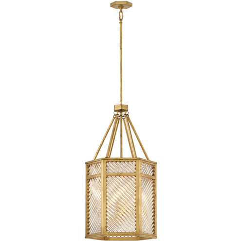 Lisa McDennon Sura 4 Light 16 inch Distressed Brass Pendant Ceiling Light