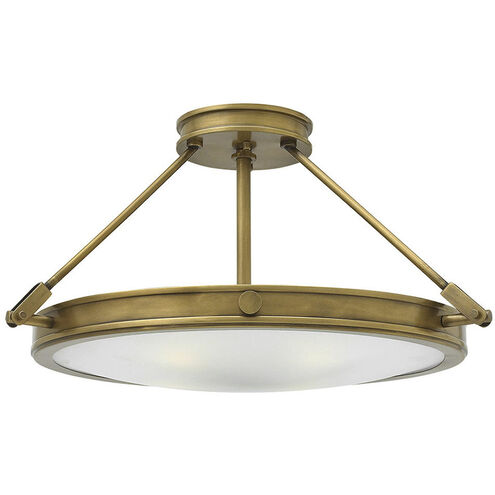 Collier LED 22 inch Heritage Brass Indoor Semi-Flush Mount Ceiling Light