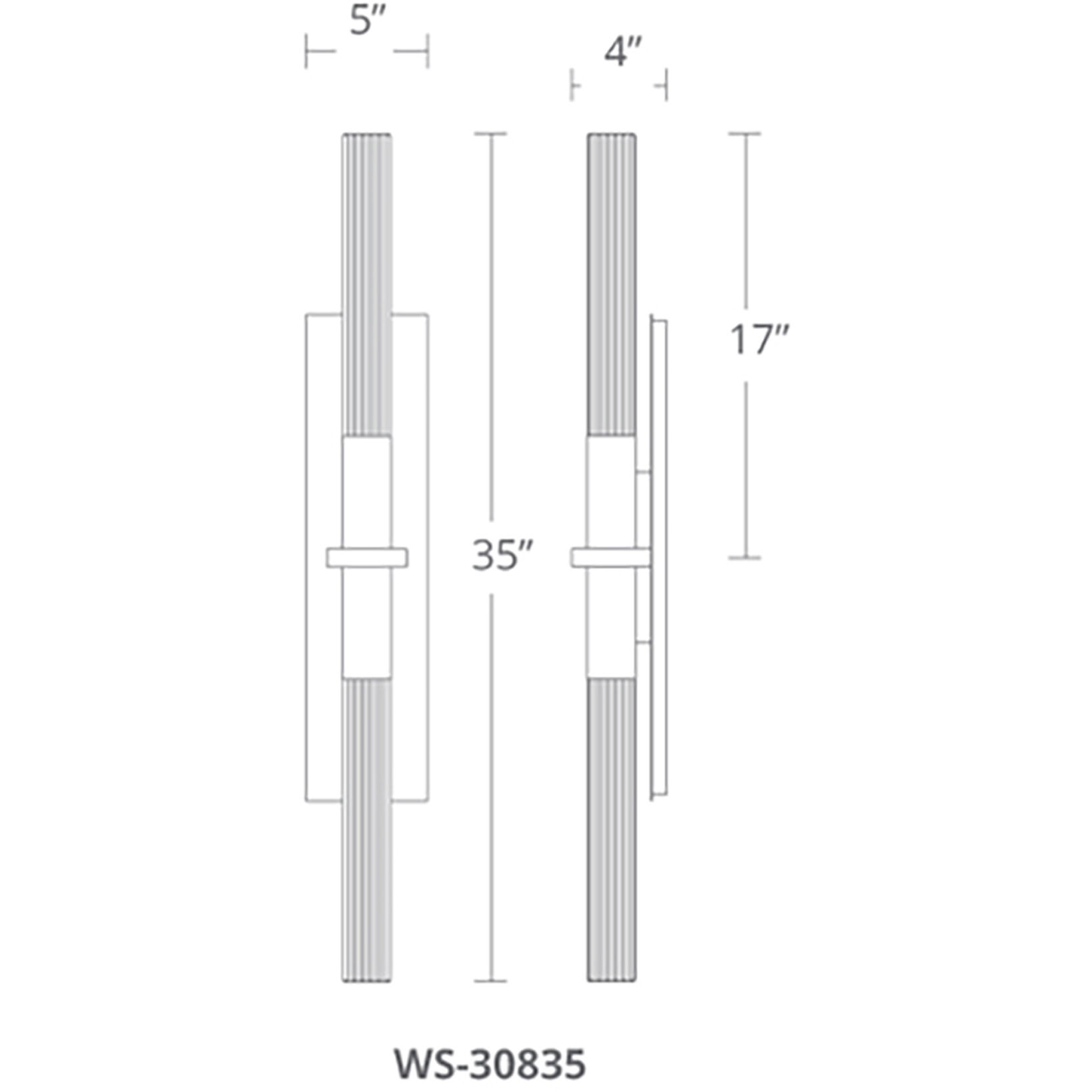Cinema Wall Sconce Wall Light in 35in., Black