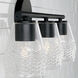 Dena 3 Light 23 inch Matte Black Vanity Light Wall Light