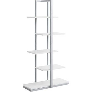 Shaler White and Silver Bookcase