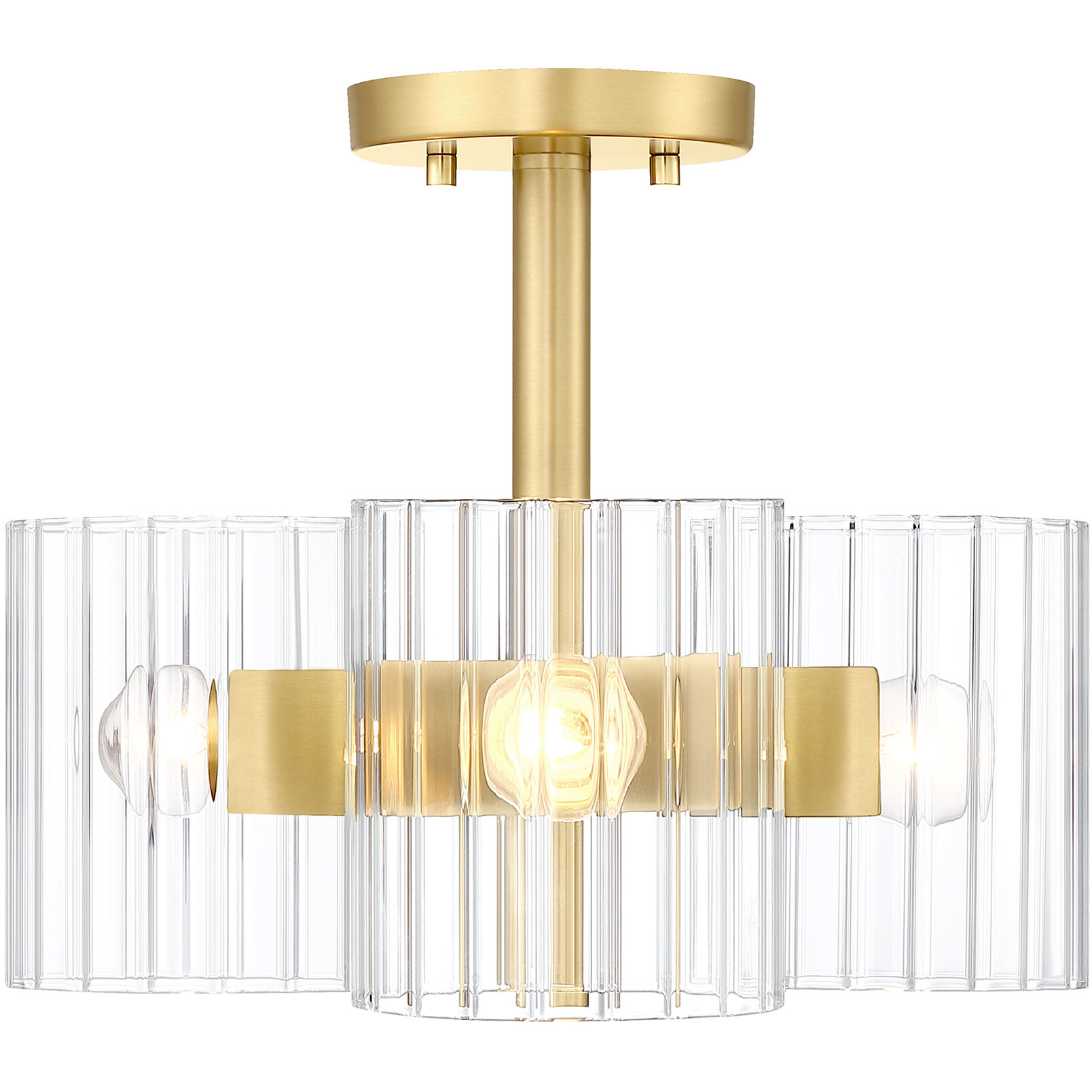 Brushed gold semi flush mount light cheap