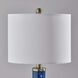 Grady 23.83 inch 100 watt Blue Texture Glass and Antique Brass Table Lamps Portable Light, Set of 2, Simplee Adesso