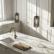 Malek 1 Light 5.88 inch Gold Corded Pendant Ceiling Light in Smoked Ribbed Glass