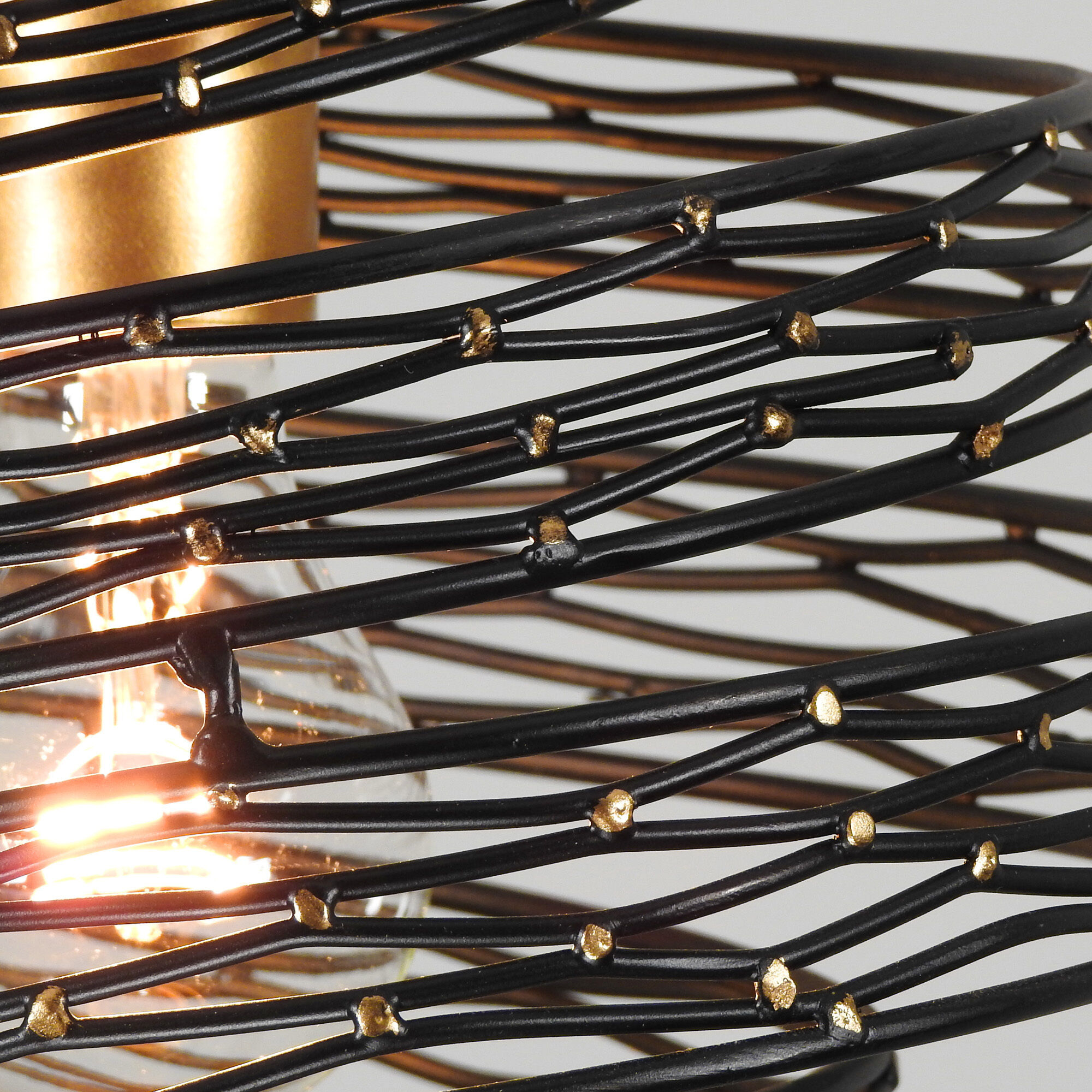 Flow 1 Light 10 inch Matte Black and French Gold Mini Pendant Ceiling Light in Matte Black/French Gold