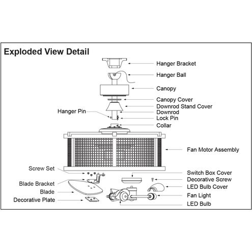 Humboldt 6.1 inch Black with Black-Dark Bronze Blades Ceiling Fan