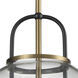 Faraday 1 Light 12 inch Black and Aged Brass Mini Pendant Ceiling Light, H-Bar