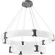 Parallel LED Graphite Chandelier Ceiling Light, Two-Tier Ring