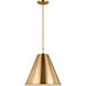 TOB by Thomas O'Brien Gordon 1 Light 15.25 inch Satin Brass Pendant Ceiling Light