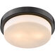 Multi-Family 2 Light 13 inch Matte Black Flush Mount Ceiling Light, Damp