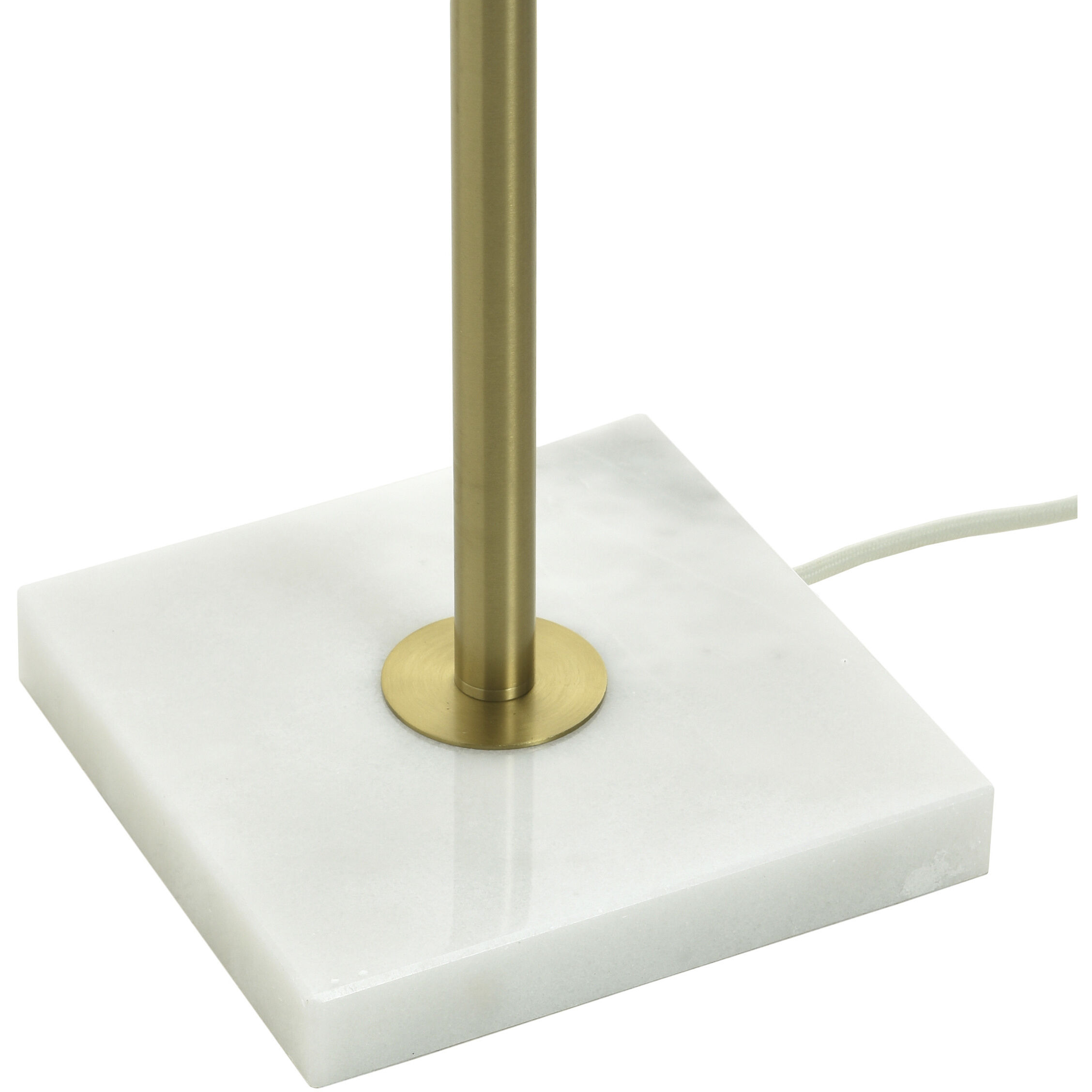 Penelope 61 inch 60 watt White Marble and Polished Brass Floor Lamp Portable Light