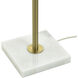 Penelope 61 inch 60 watt White Marble and Polished Brass Floor Lamp Portable Light