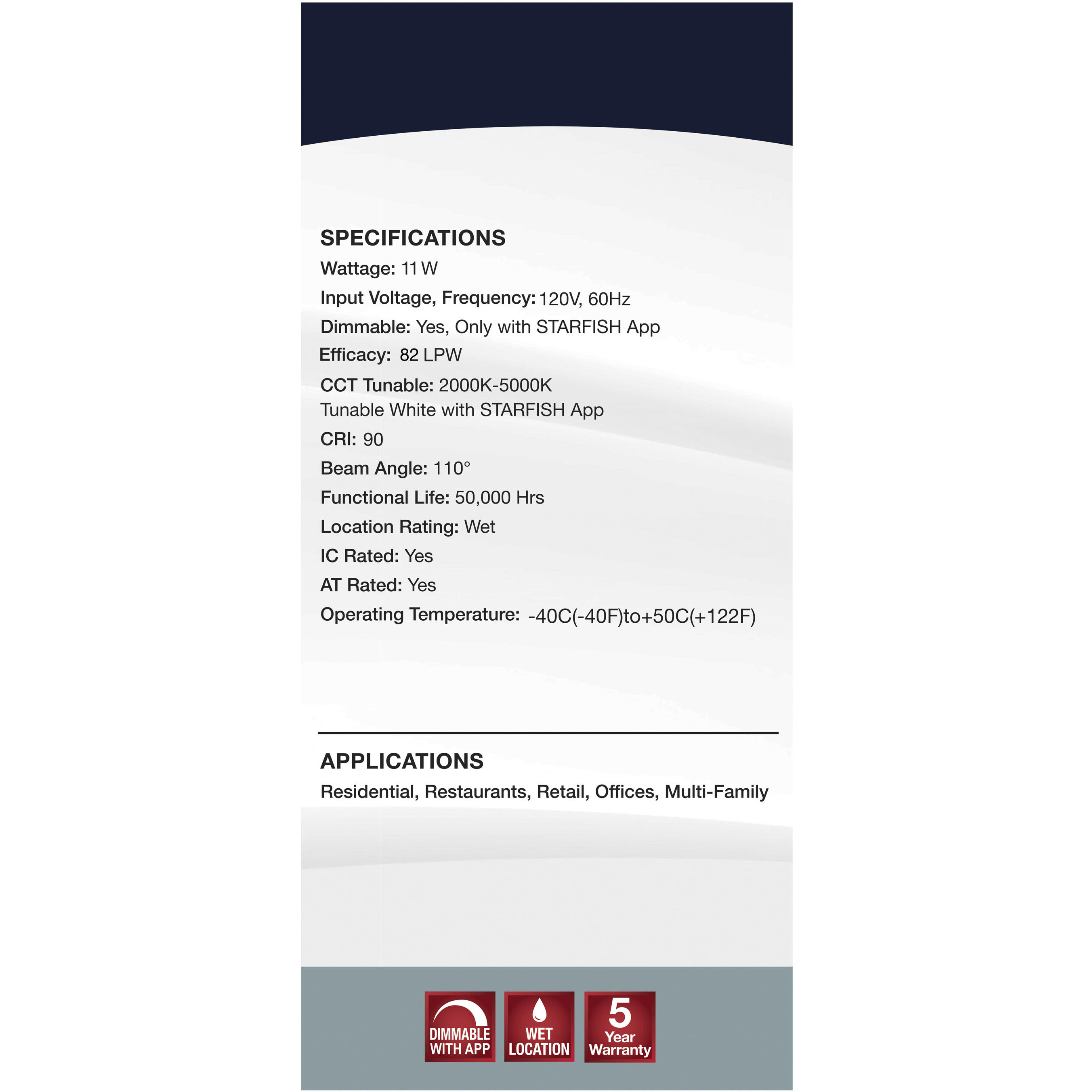 Starfish Integrated LED White Recessed