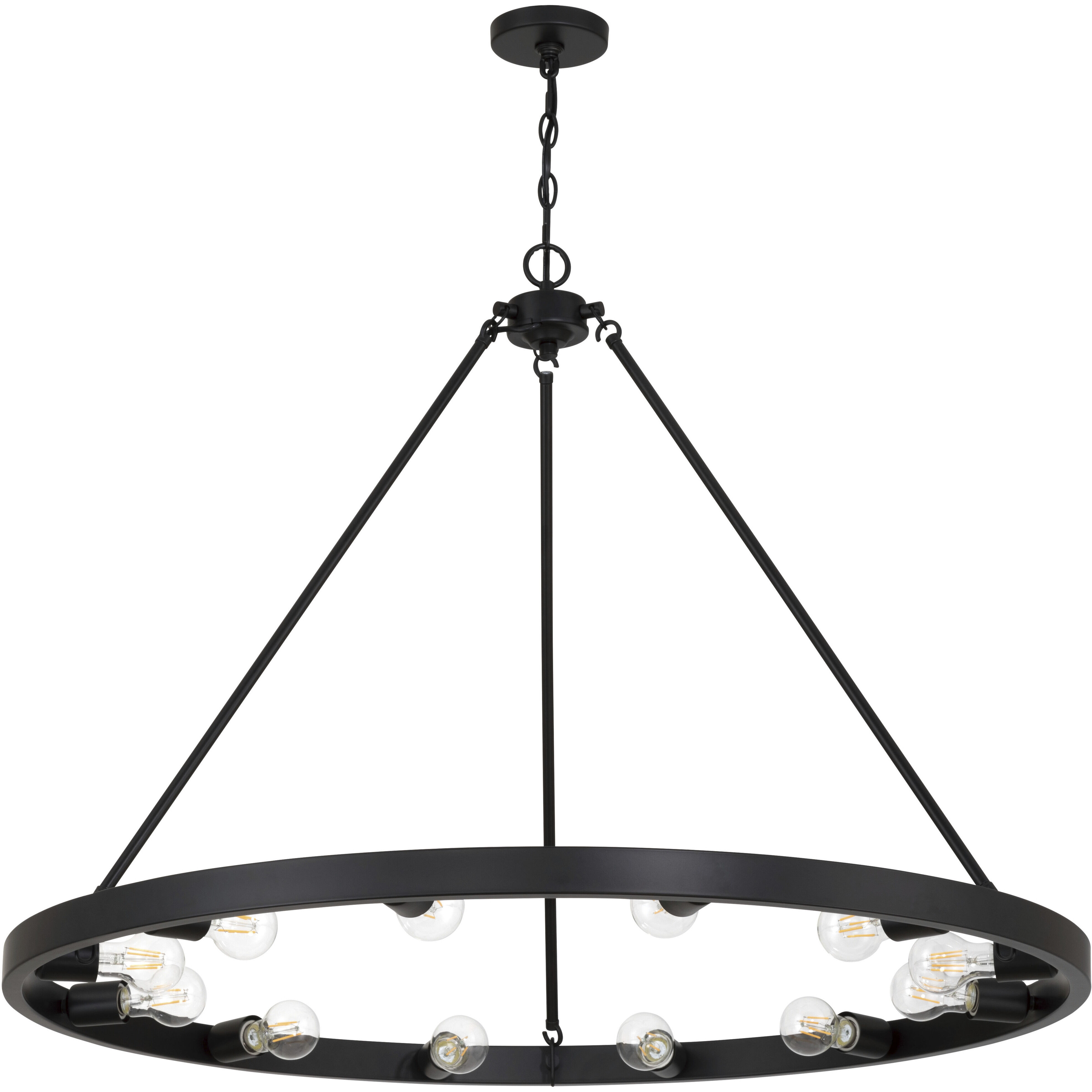 Castile 12 Light 40 inch Matte Black Chandelier Ceiling Light