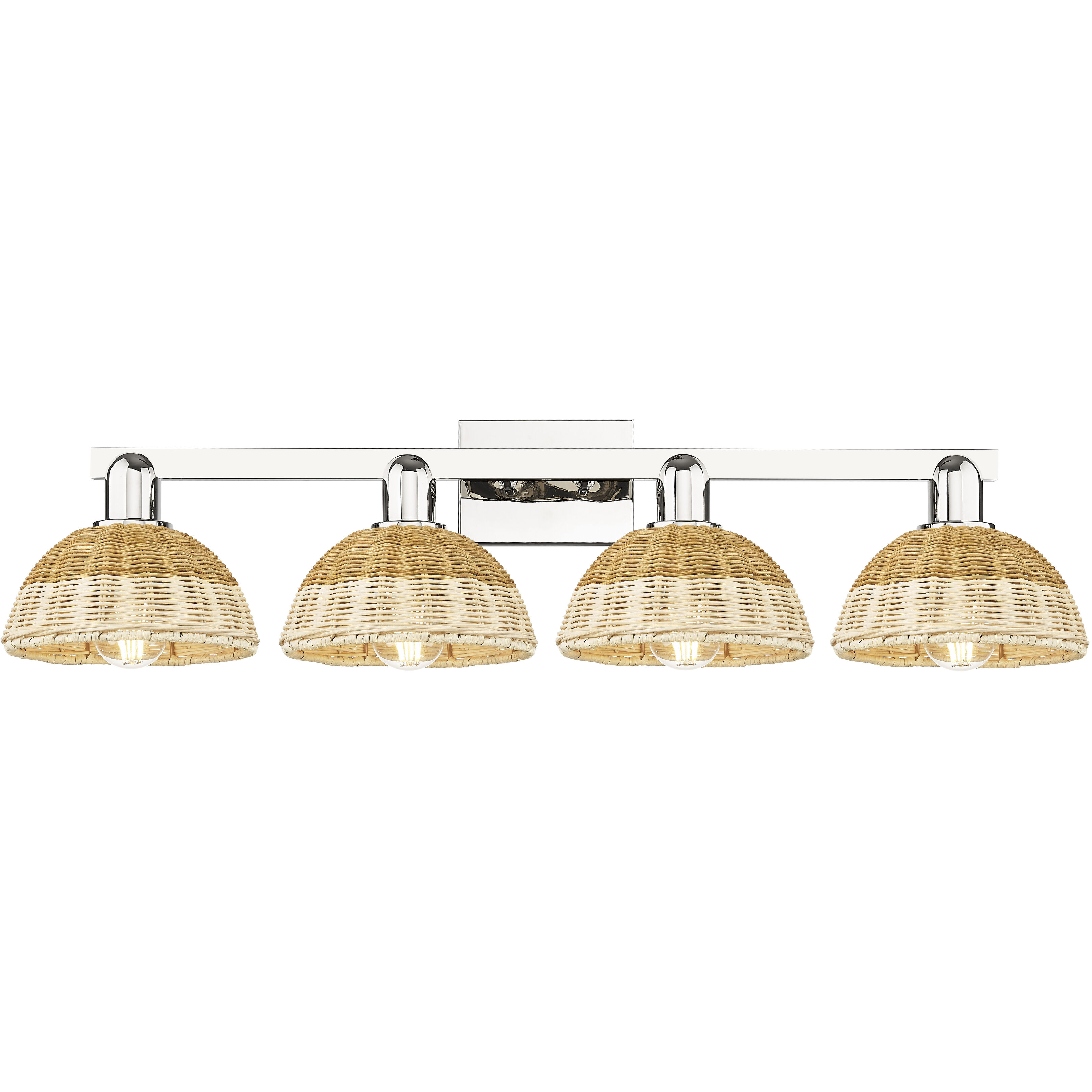 Natural Ballston Dome 4 Light 36 inch Polished Nickel Bath Vanity Light Wall Light