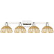 Natural Ballston Dome 4 Light 36 inch Polished Nickel Bath Vanity Light Wall Light