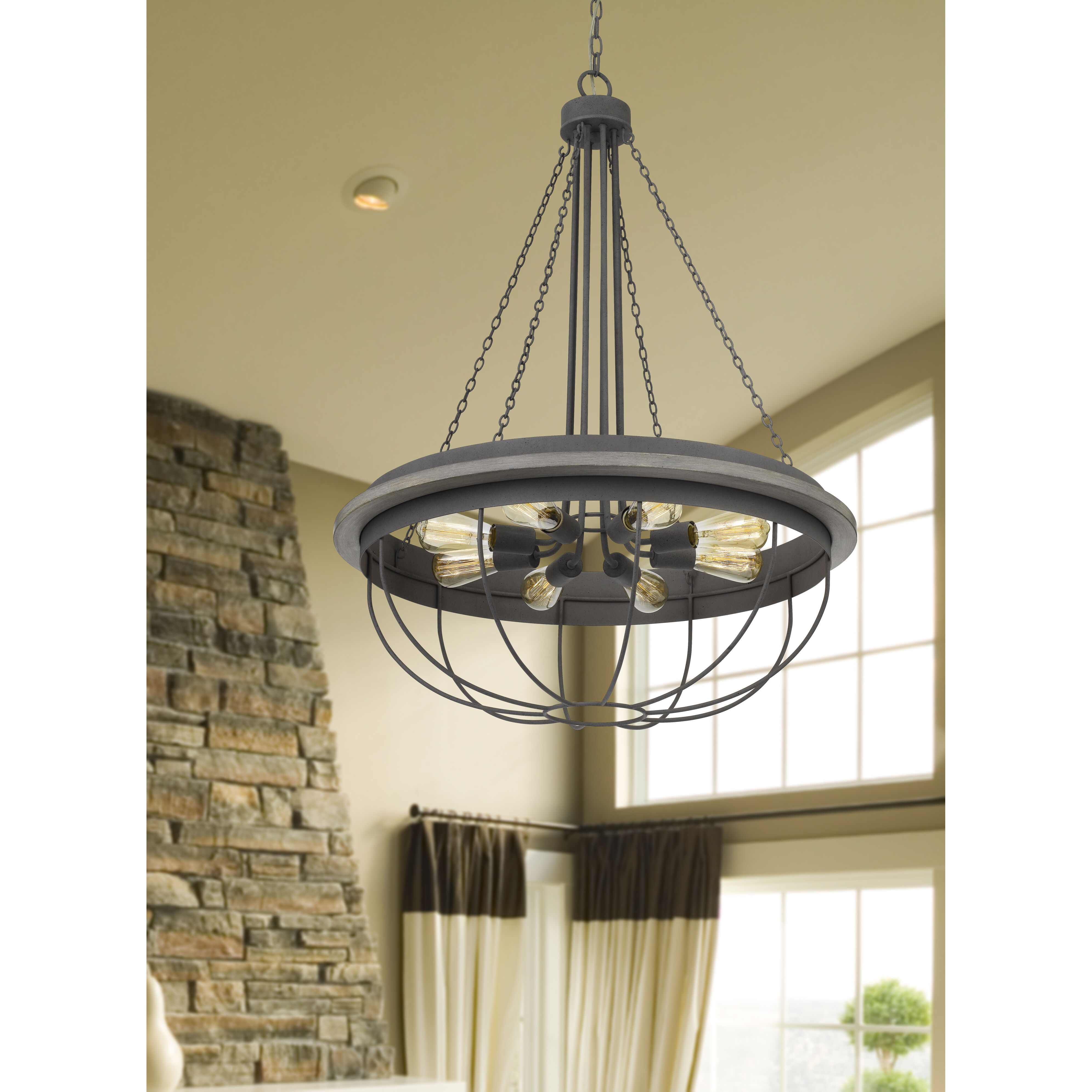 Nixa 8 Light 29 inch Dove Grey Chandelier Ceiling Light