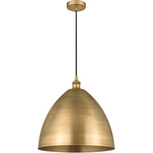 Edison Dome LED 16 inch Brushed Brass Mini Pendant Ceiling Light