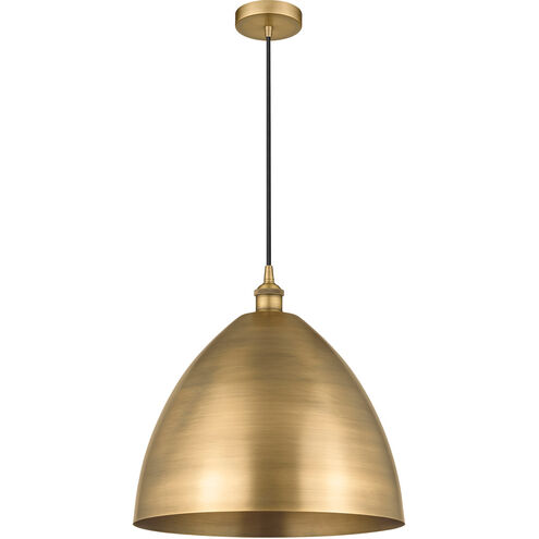 Edison Dome LED 16 inch Brushed Brass Mini Pendant Ceiling Light