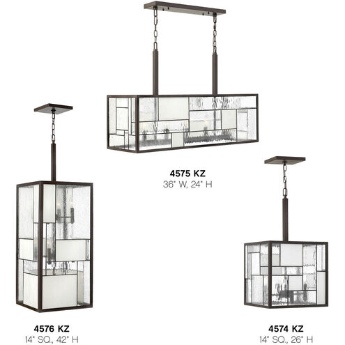 Mondrian LED 36 inch Buckeye Bronze Indoor Linear Chandelier Ceiling Light