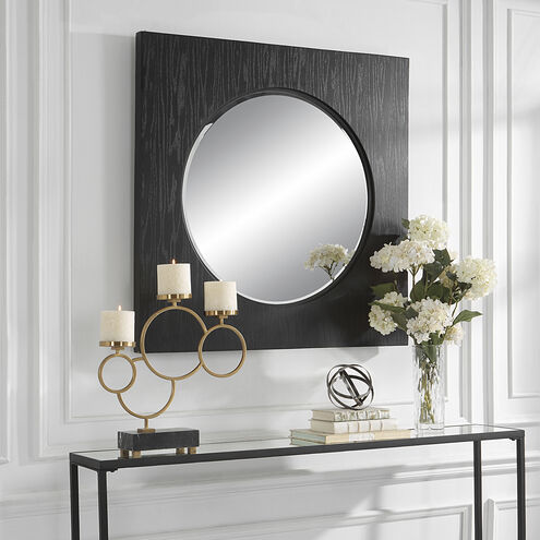 Hillview 40 X 40 inch Black Stain with Natural Wood Grain Mirror